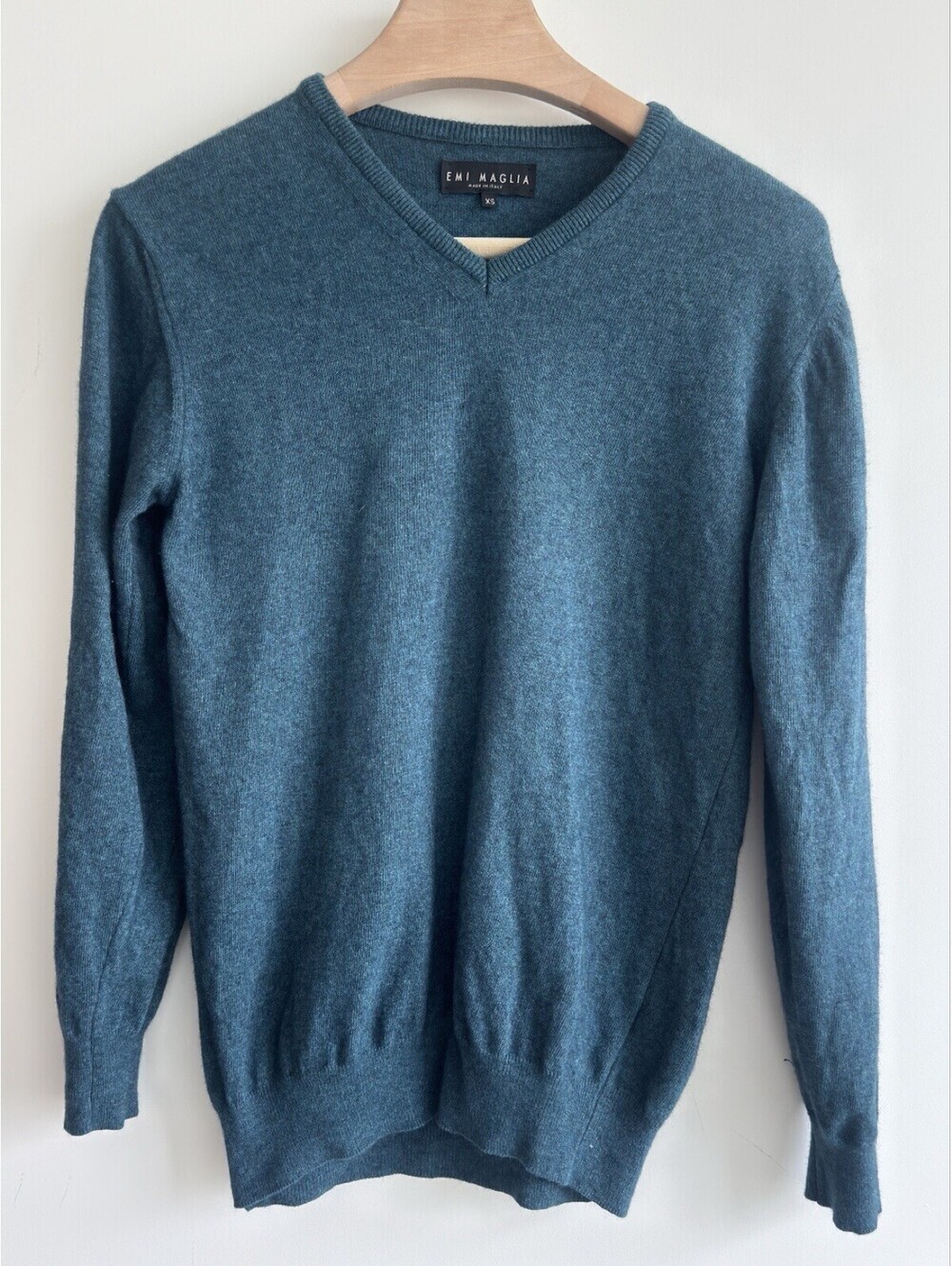 Emi Maglia Made in Italy Teal Wool Cashmere V-Neck Sweater XS